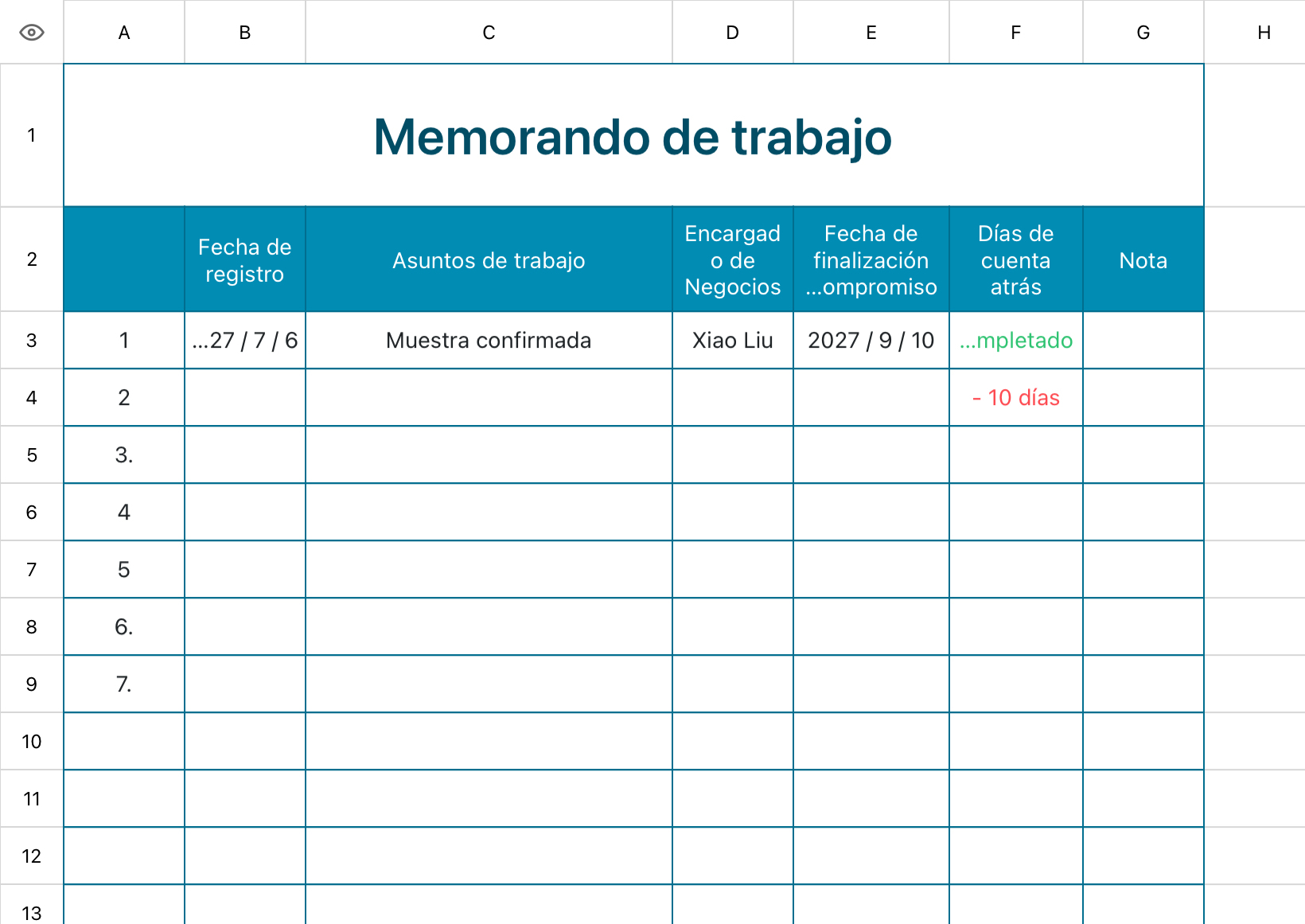Memorando de trabajo